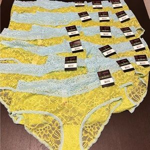 No Boundaries Hipster Green and Blue Lace Panties XL Size Extra Large